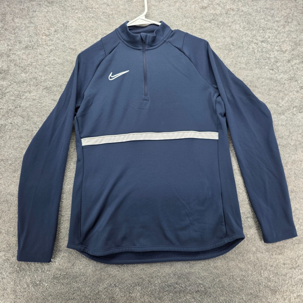 Nike Pullover Womens Medium 1/4 Zip Long Sleeve Blue Dri Fit Athletic